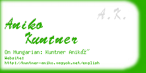 aniko kuntner business card